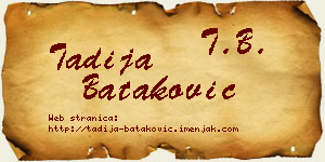Tadija Bataković vizit kartica